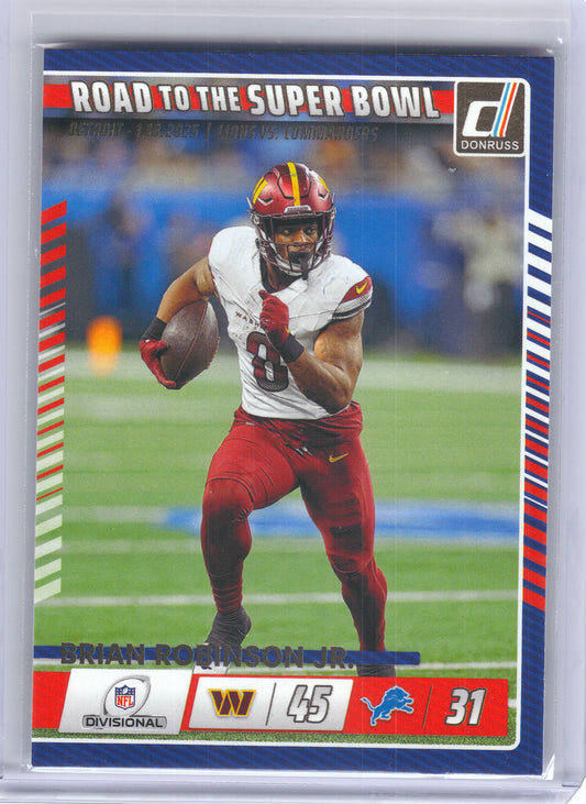 2025 Donruss #2 Brian Robinson Jr. Road to the Super Bowl Divisional Round Washington Commanders