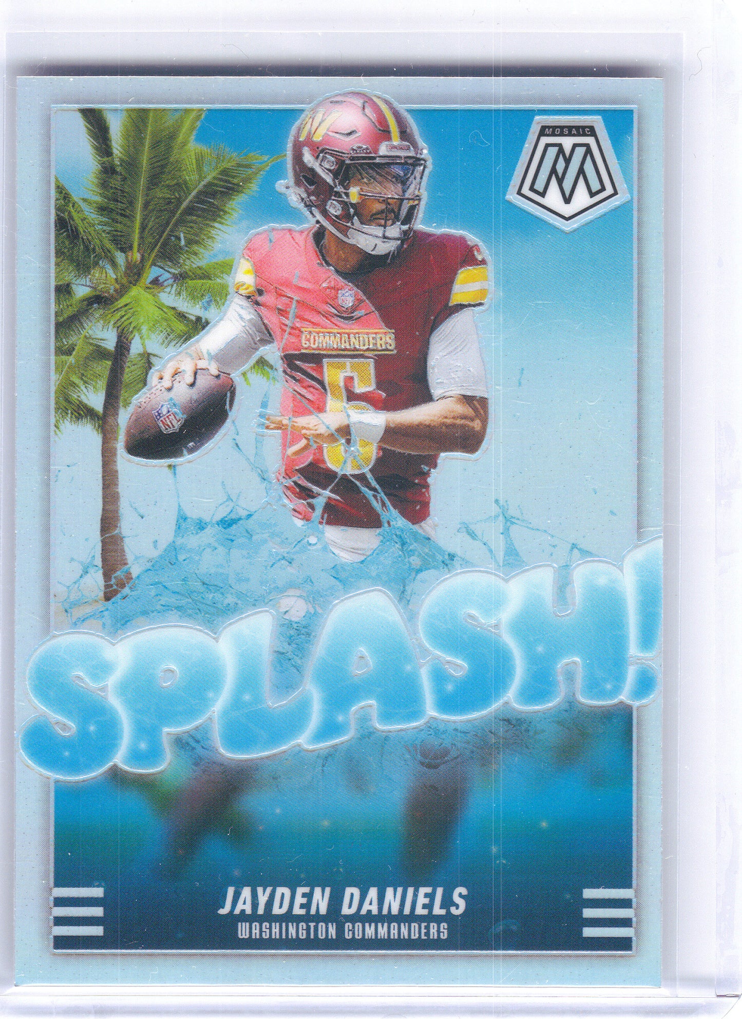 2025 Panini Mosaic #5 Jayden Daniels Splash Mosaic Silver Washington Commanders