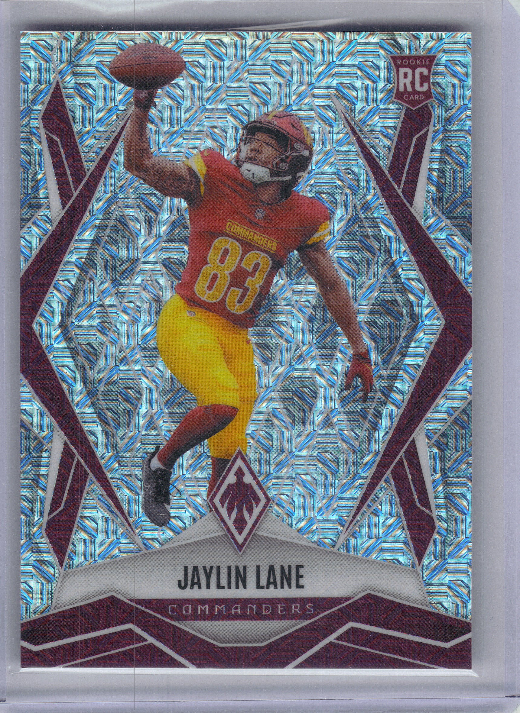 2025 Panini Phoenix #186 Jaylin Lane Silver Mojo Prizm Washington Commanders RC