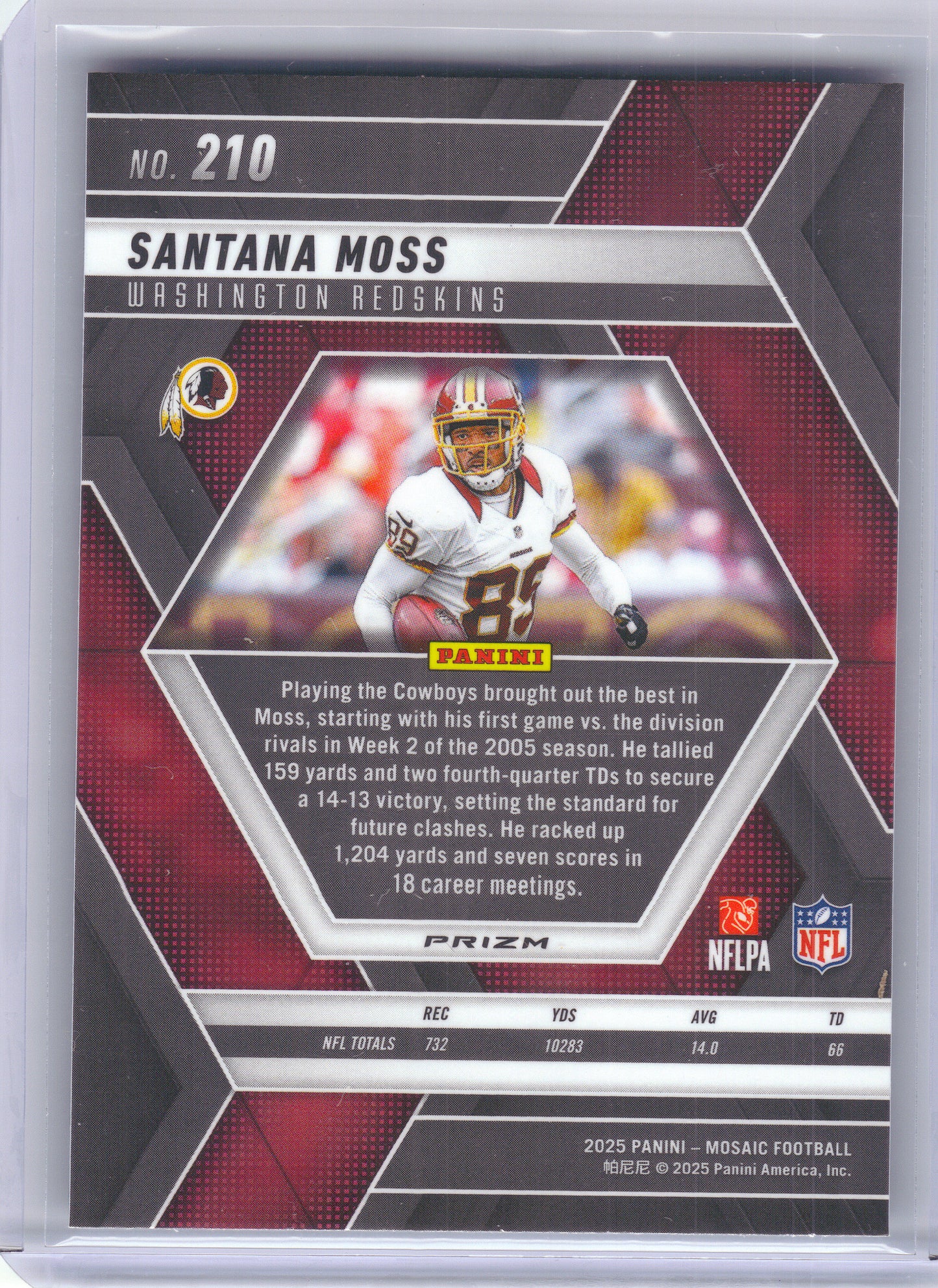 2025 Panini Mosaic #210 Santana Moss Silver Washington Redskins