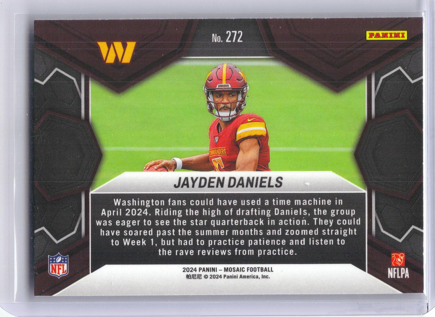 2024 Panini Mosaic #272 Jayden Daniels Washington Commanders