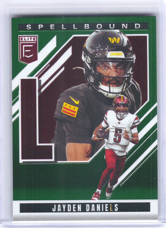 2025 Donruss Elite #13 Jayden Daniels Spellbound Green Washington Commanders