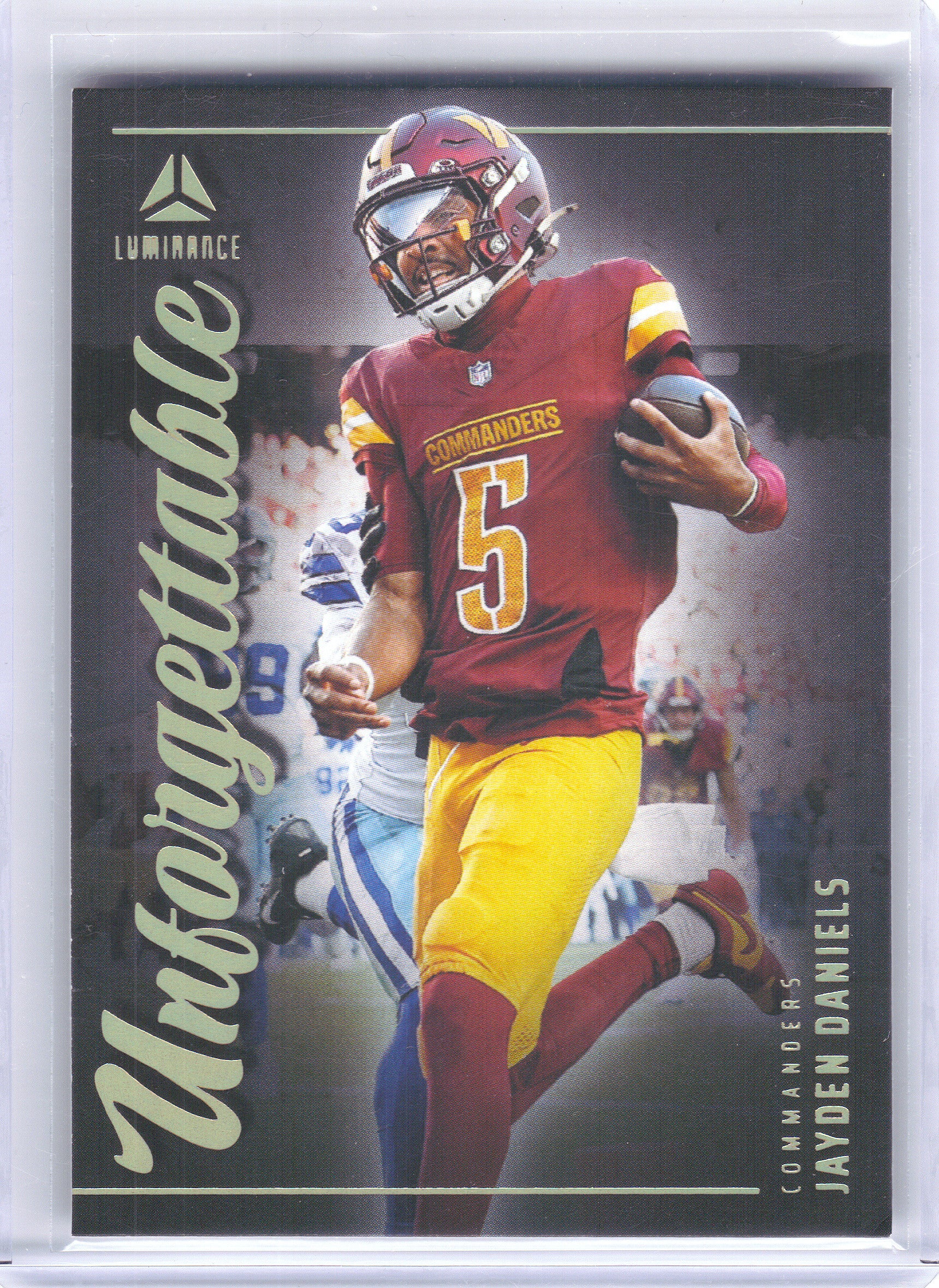 2025 Panini Luminance #1 Jayden Daniels Unforgettable Washington Commanders