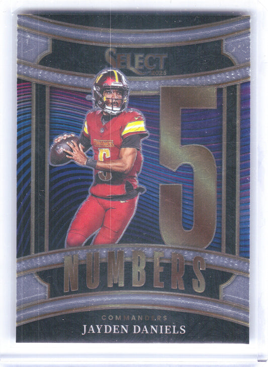 2025 Panini Select #22 Jayden Daniels Select Numbers Washington Commanders