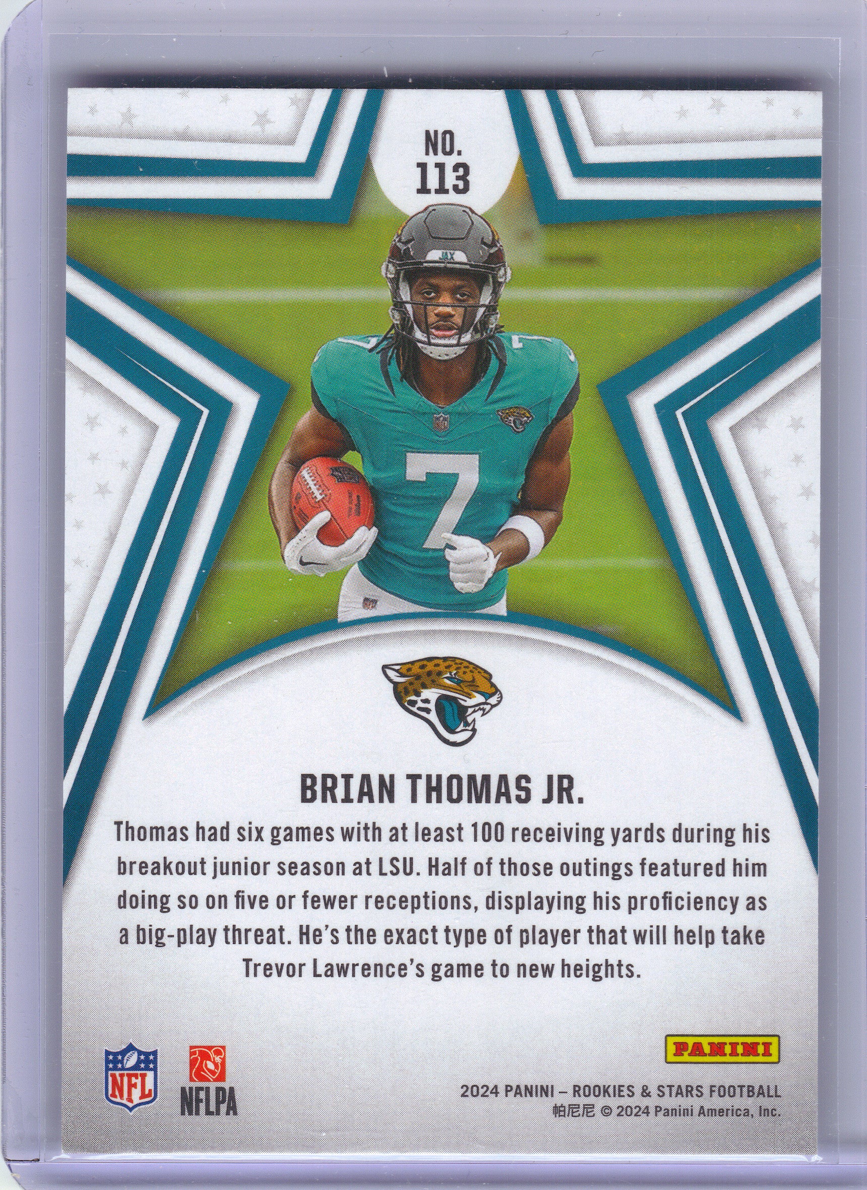 2024 Panini Rookies & Stars #113 Brian Thomas Jr. Jacksonville Jaguars RC