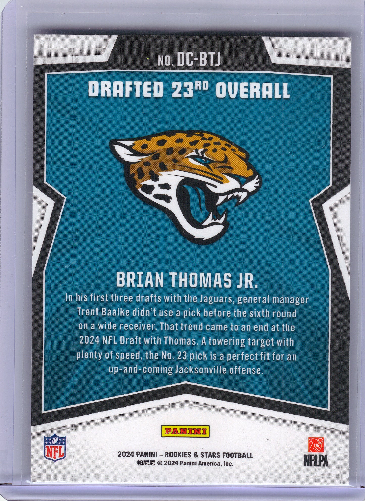 2024 Panini Rookies & Stars #DC-BTJ Brian Thomas Jr. Draft Class Jacksonville Jaguars