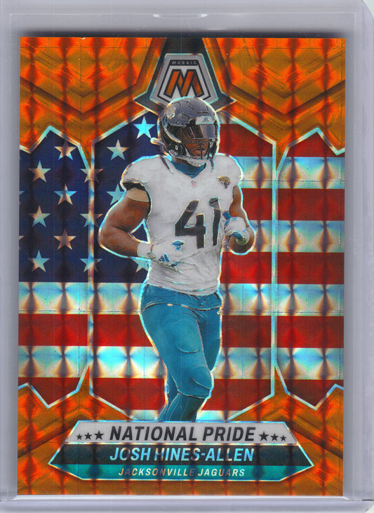 2024 Panini Mosaic #268 Josh Hines-Allen Mosaic Orange #/199 Jacksonville Jaguars SN