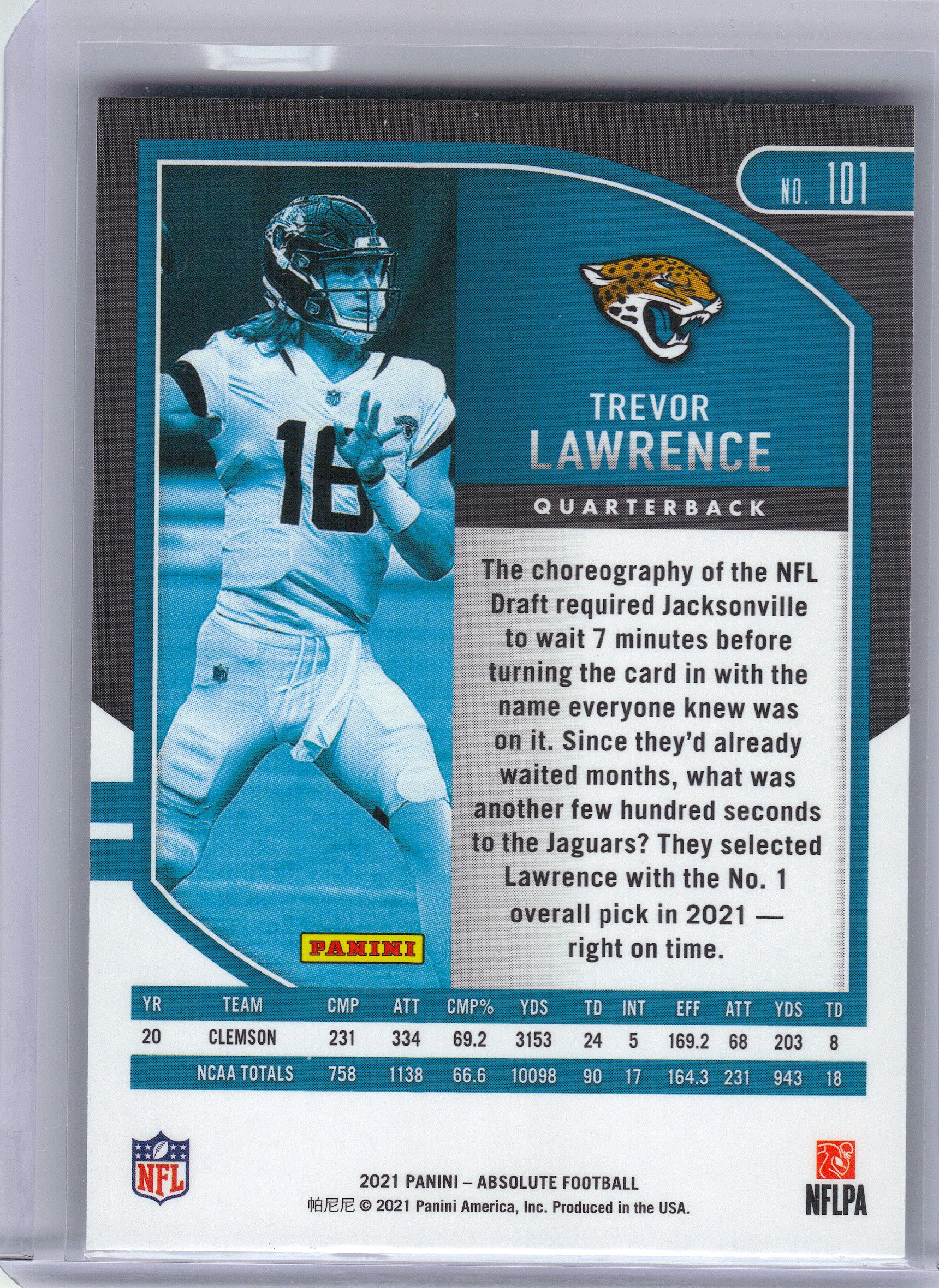 2021 Panini Absolute #101 Trevor Lawrence Retail Jacksonville Jaguars RC
