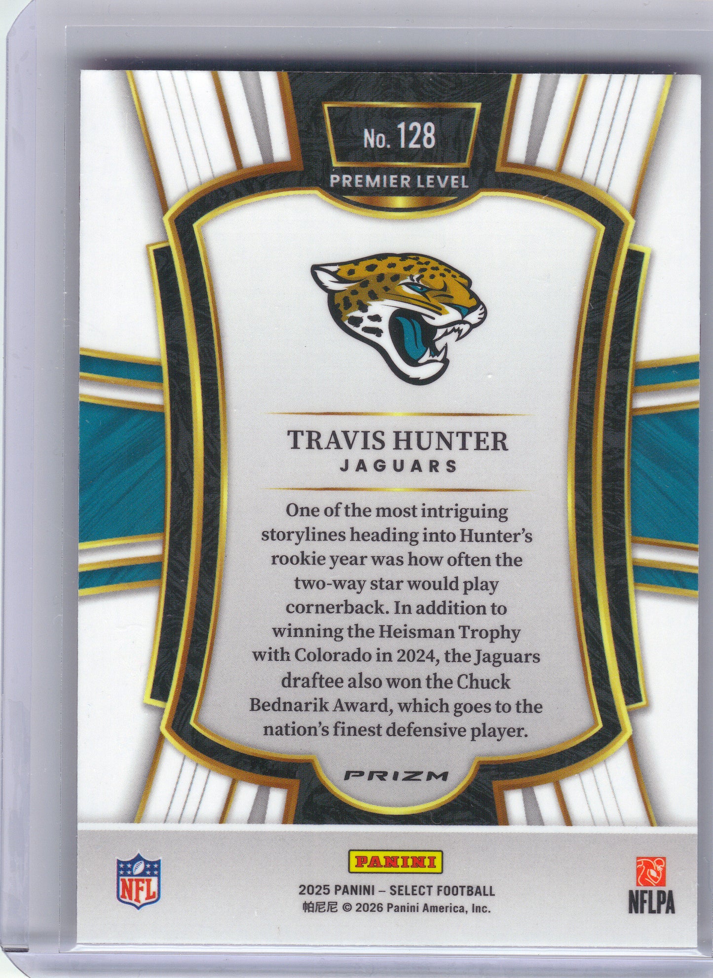 2025 Panini Select #128 Travis Hunter Pink Prizm Shock Jacksonville Jaguars RC
