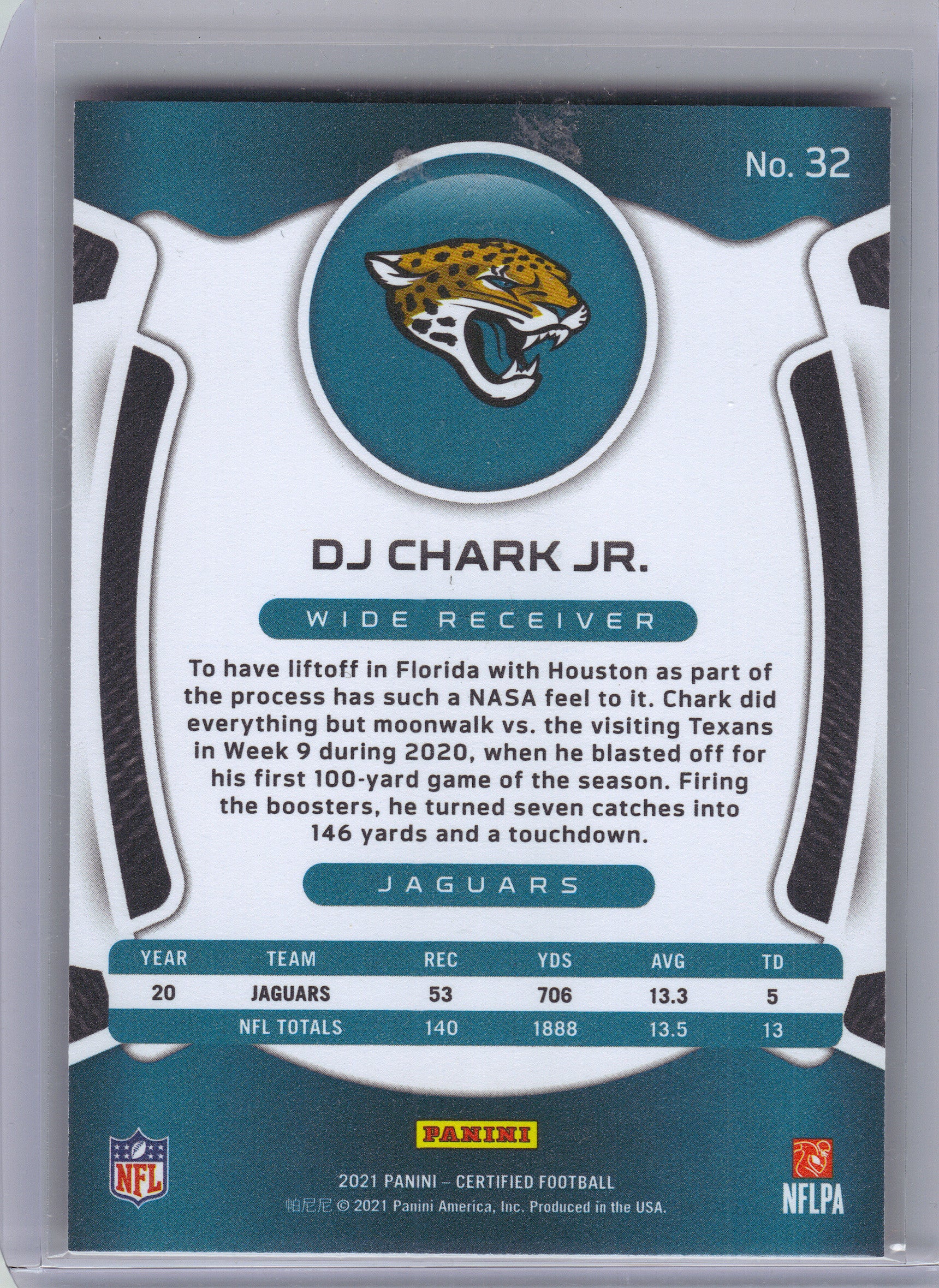 2021 Panini Certified #32 DJ Chark Jr. Mirror Bronze #/249
