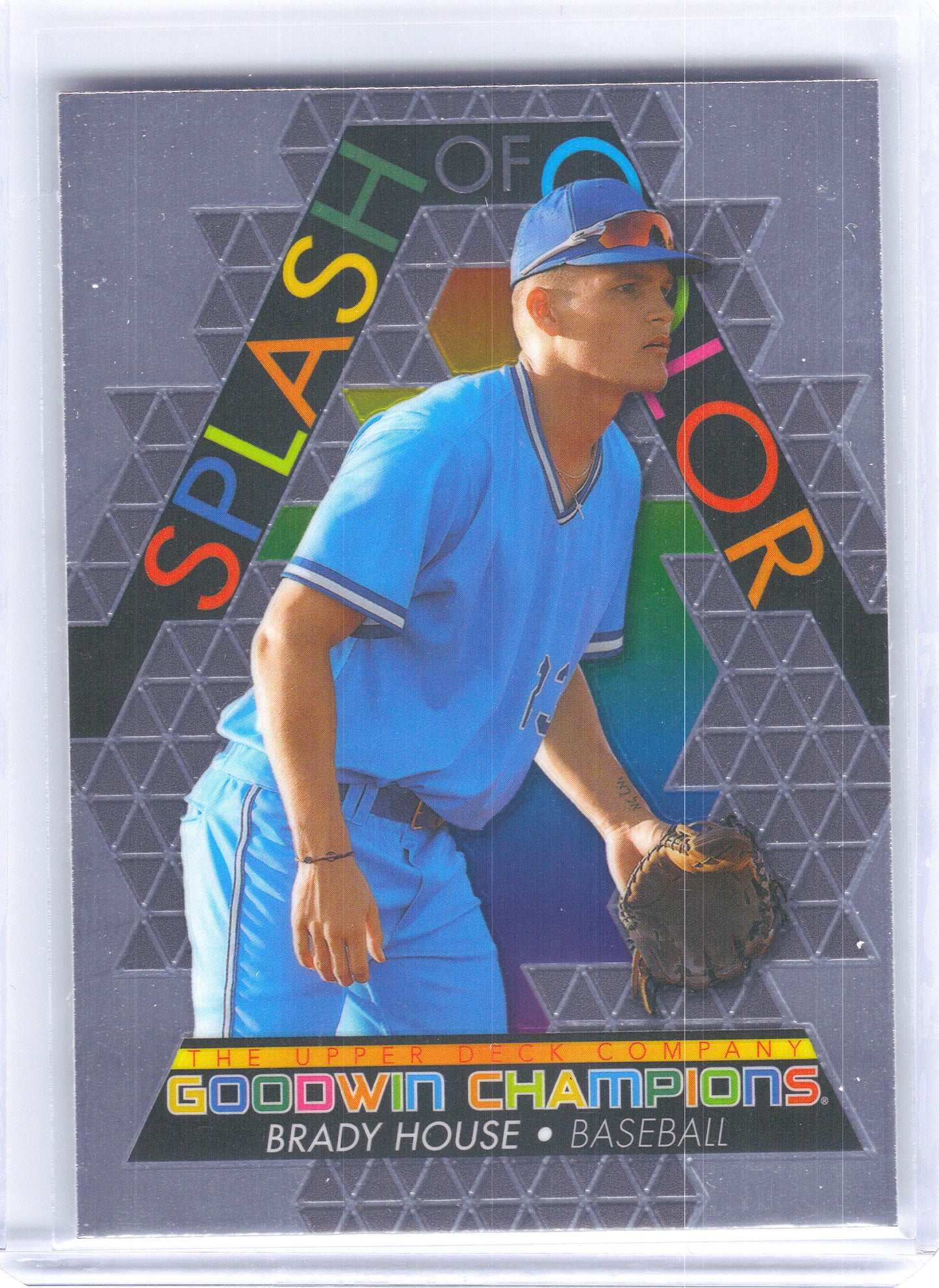 2022 Upper Deck Goodwin Champions #SCP12 Brady House Splash of Color Platinum Rainbow Green