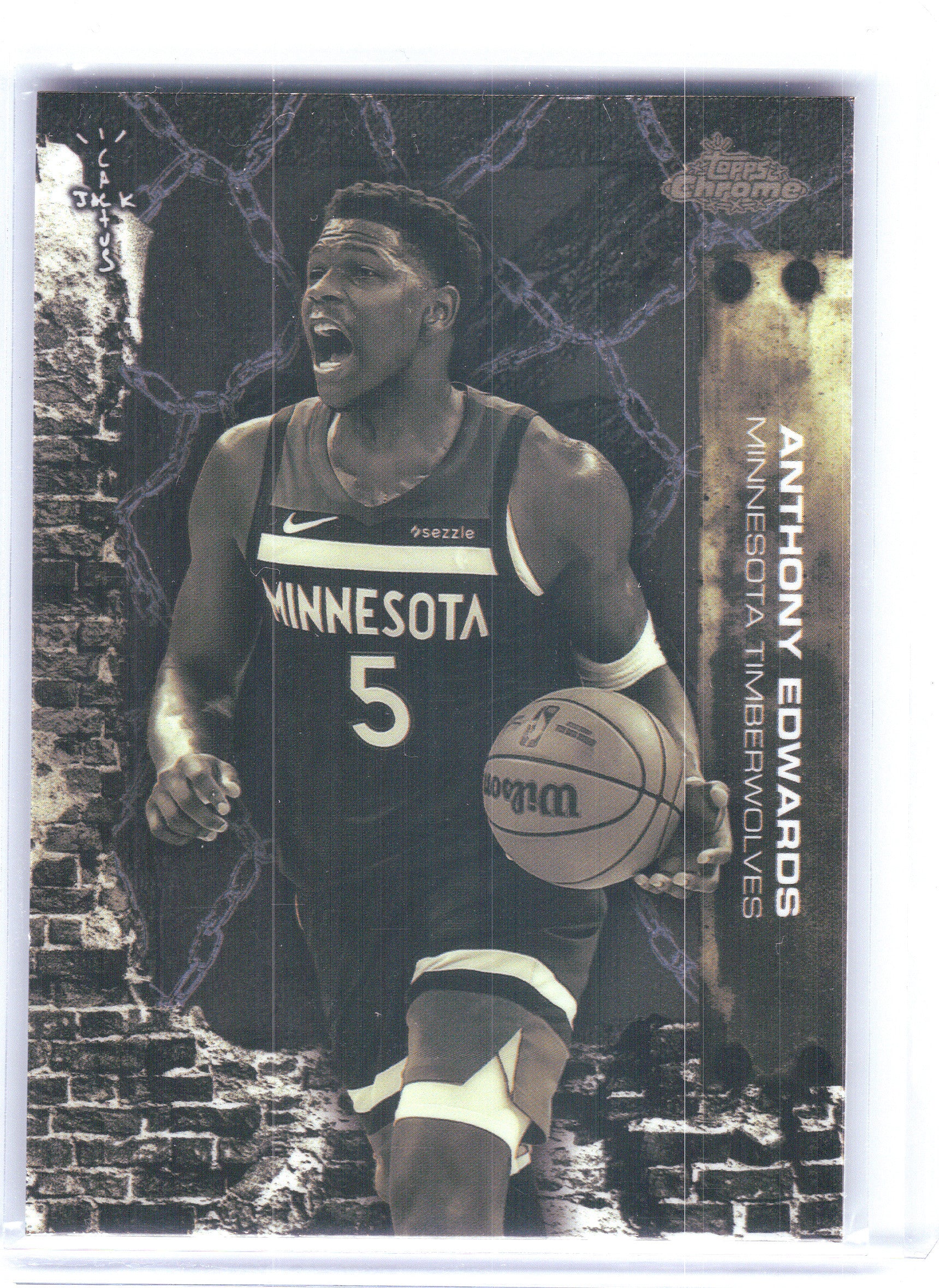 2025-26 Topps Chrome Cactus Jack #33 Anthony Edwards Refractor Minnesota Timberwolves
