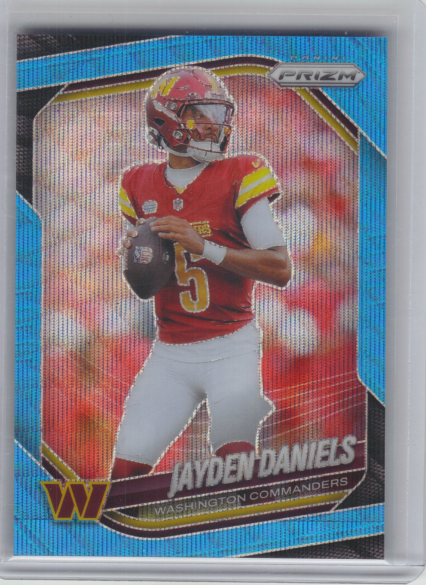 2025 Panini Prizm #278 Jayden Daniels Blue Wave #/230 Washington Commanders SN