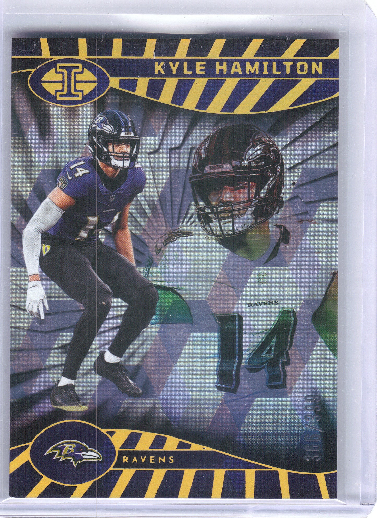 2024 Panini Illusions #9 Kyle Hamilton Cubic Trophy Collection #/399 Baltimore Ravens SN