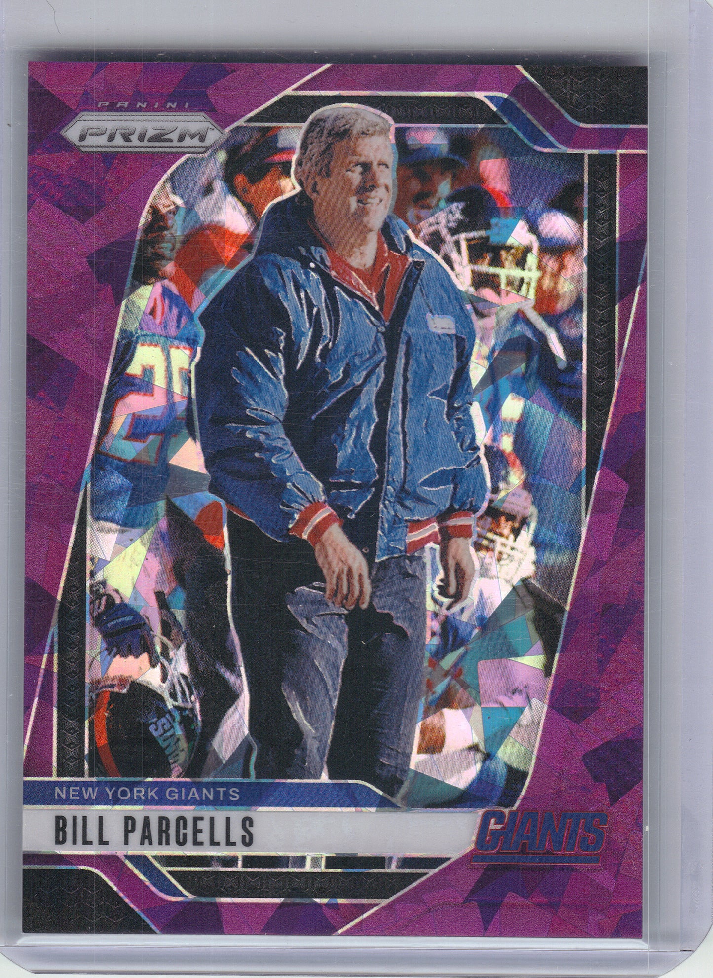 2024 Panini Prizm #221 Bill Parcells Purple Ice #/225 New York Giants SN