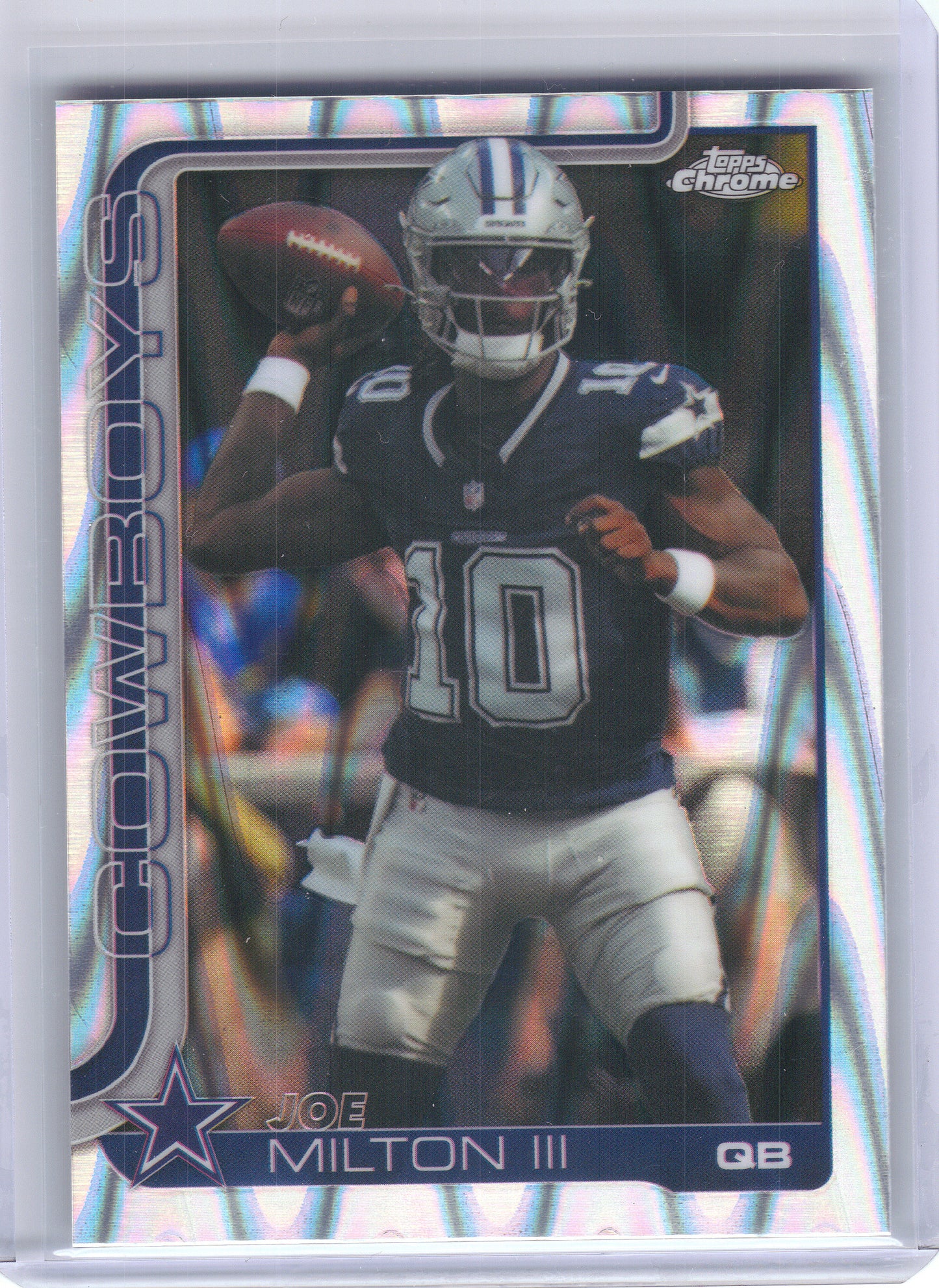 2025 Topps Chrome #85 Joe Milton III Ray Wave Refractor Dallas Cowboys