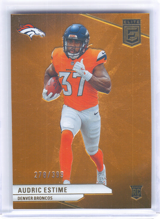 2024 Donruss Elite #119 Audric Estime Orange Color Match Denver Broncos SN, RC