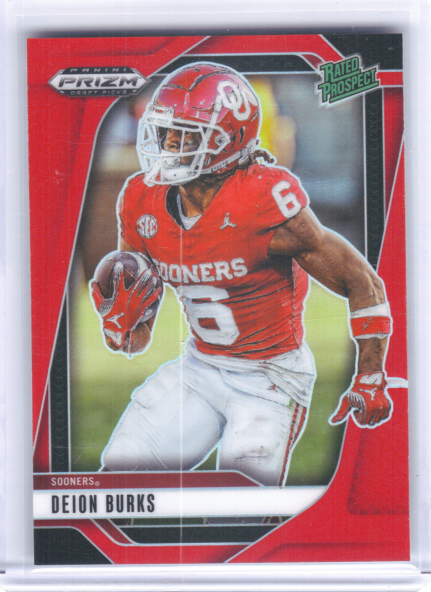 2025 Panini Prizm Draft Picks #163 Deion Burks Prizms Red #/399 Oklahoma Sooners SN