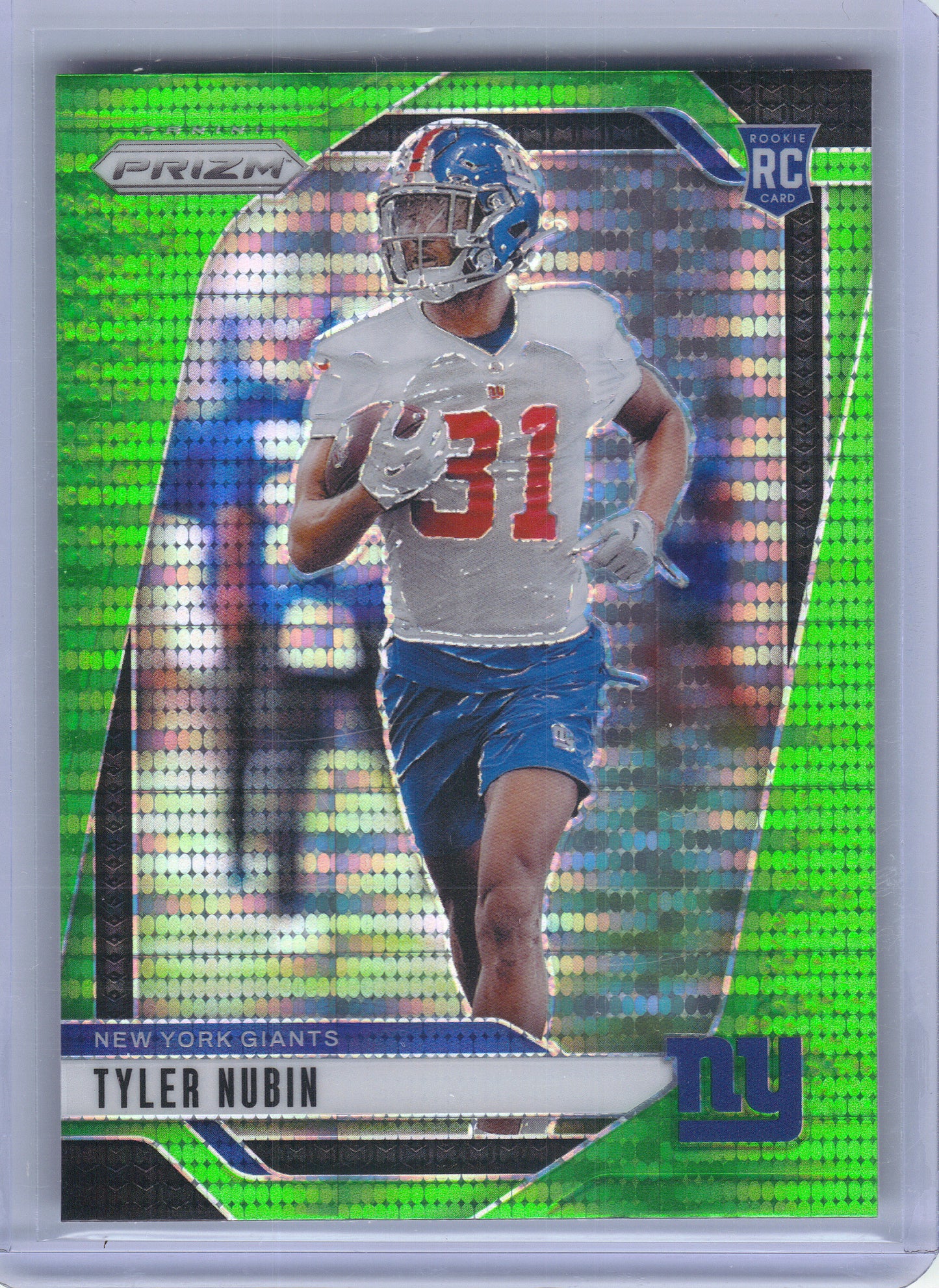 2024 Panini Prizm #395 Tyler Nubin Neon Green Pulsar New York Giants RC