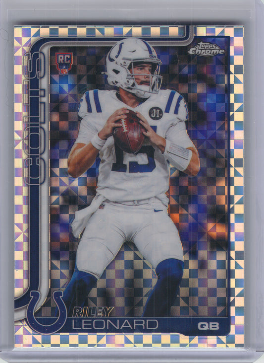 2025 Topps Chrome #318 Riley Leonard X-Fractor Indianapolis Colts RC