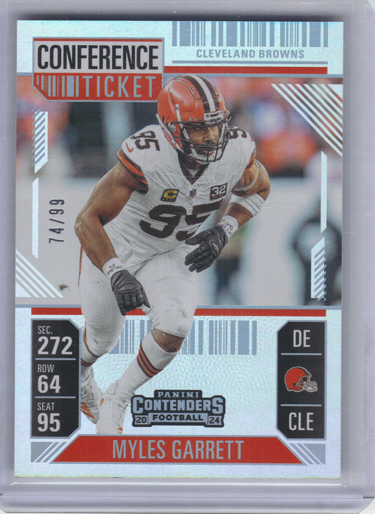 2024 Panini Contenders #24 Myles Garrett Conference Ticket #/99 Cleveland Browns SN