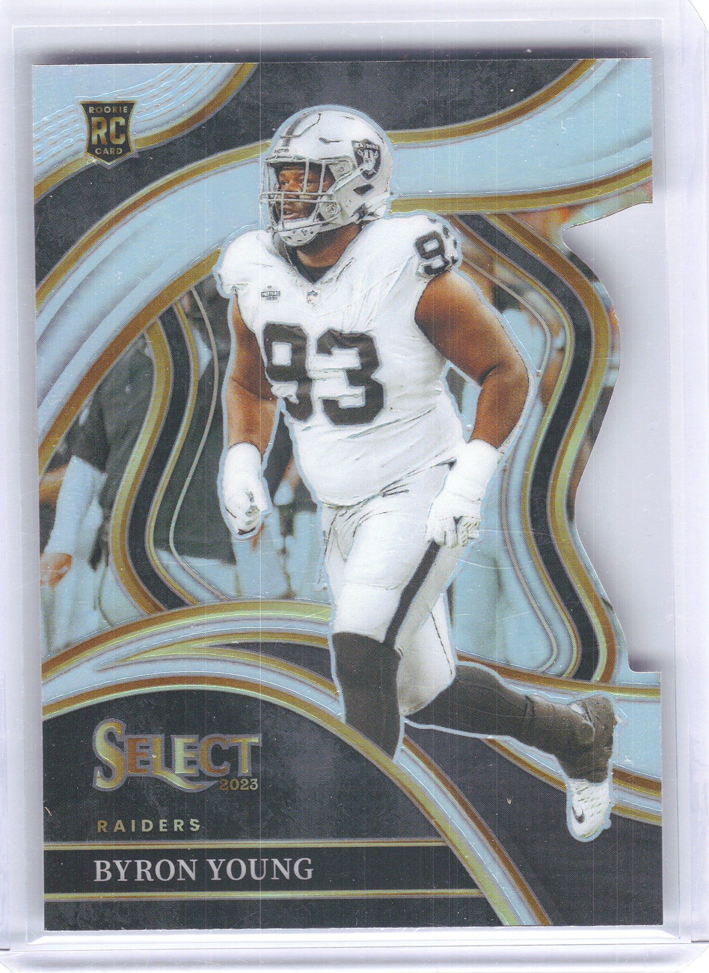 2023 Panini Select #290 Byron Young Silver Prizms Die Cuts Las Vegas Raiders