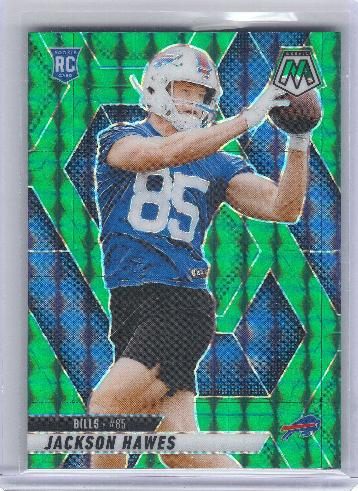 2025 Panini Mosaic #334 Jackson Hawes Mosaic Green Buffalo Bills RC