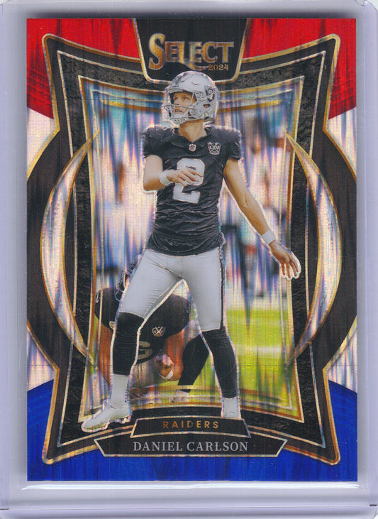 2024 Panini Select #43 Daniel Carlson Red & Blue Prizm Shock Las Vegas Raiders