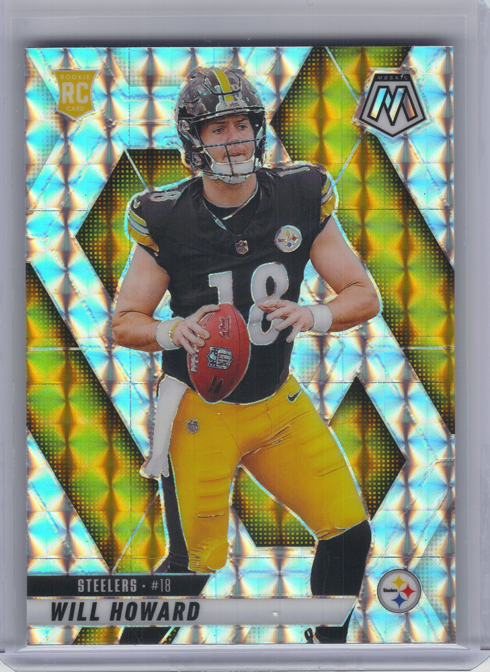2025 Panini Mosaic #318 Will Howard Mosaic Red Pittsburgh Steelers
