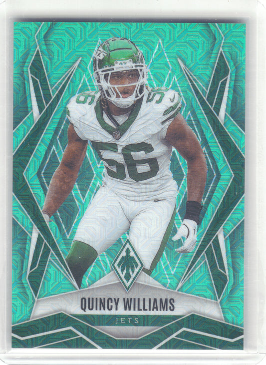 2025 Panini Phoenix #138 Quincy Williams Teal Mojo Prizm #/50 New York Jets SN