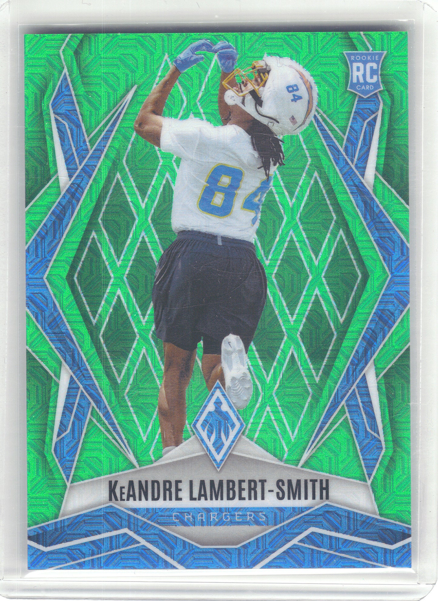 2025 Panini Phoenix #229 KeAndre Lambert-Smith Lime Green Mojo Prizm #/75 Los Angeles Chargers SN,RC