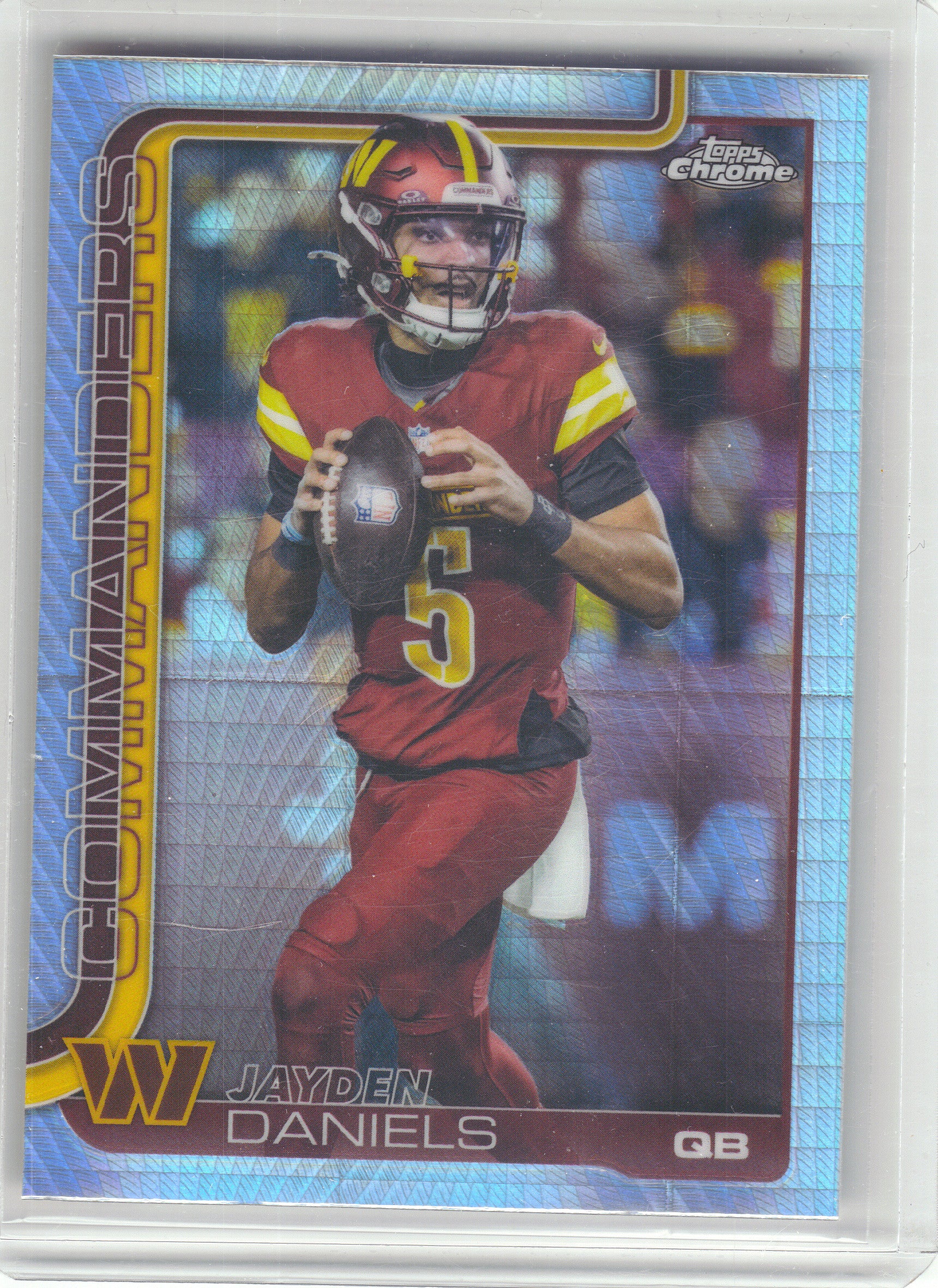 2025 Topps Chrome #295 Jayden Daniels Prism Refractor Washington Commanders