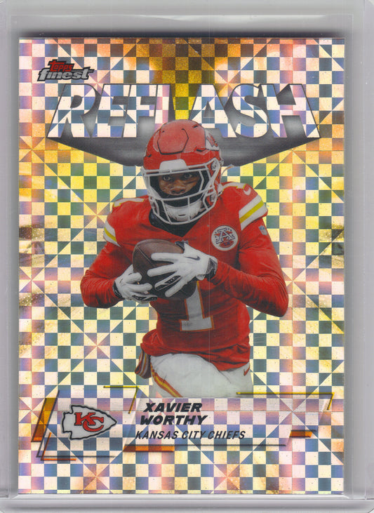 2025 Finest #RF-14 Xavier Worthy Reflash X-Fractor Kansas City Chiefs