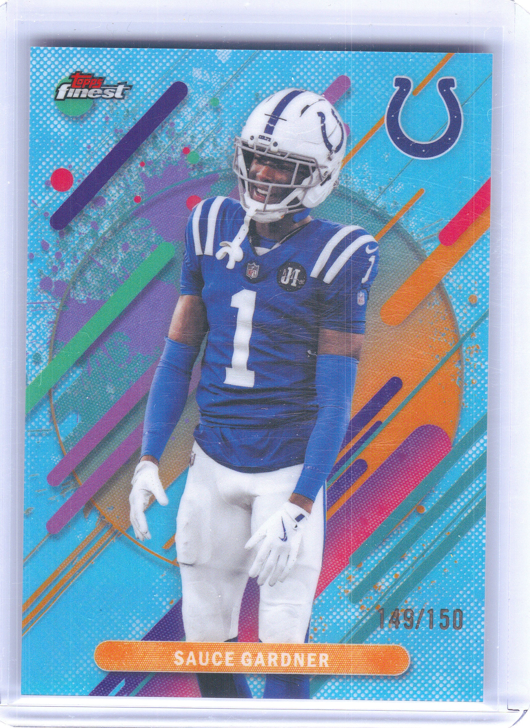 2025 Finest #289 Sauce Gardner Sky Blue Refractor #/150 New York Jets SN