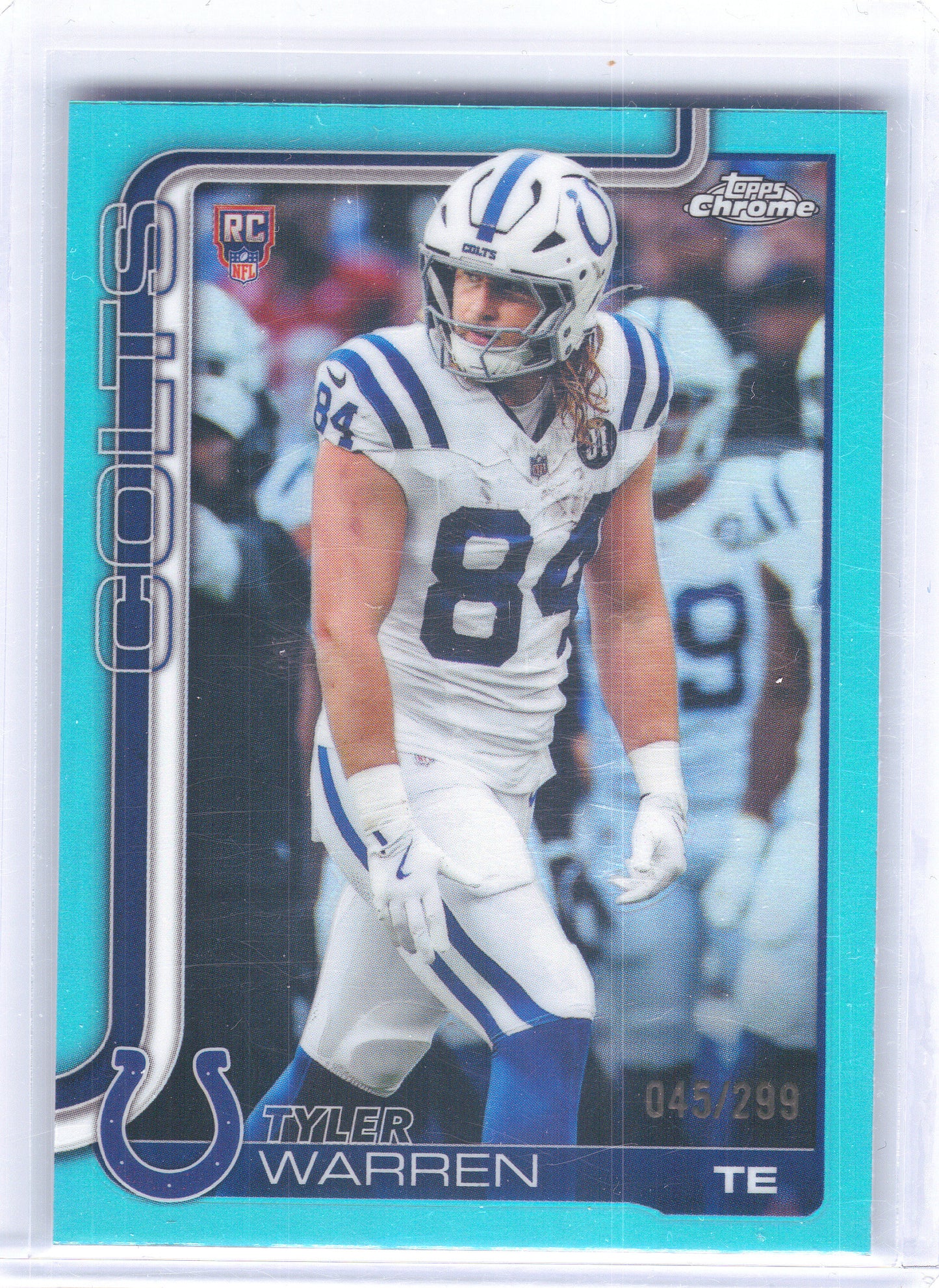 2025 Topps Chrome #346 Tyler Warren Teal Refractor #/299 Indianapolis Colts SN,RC