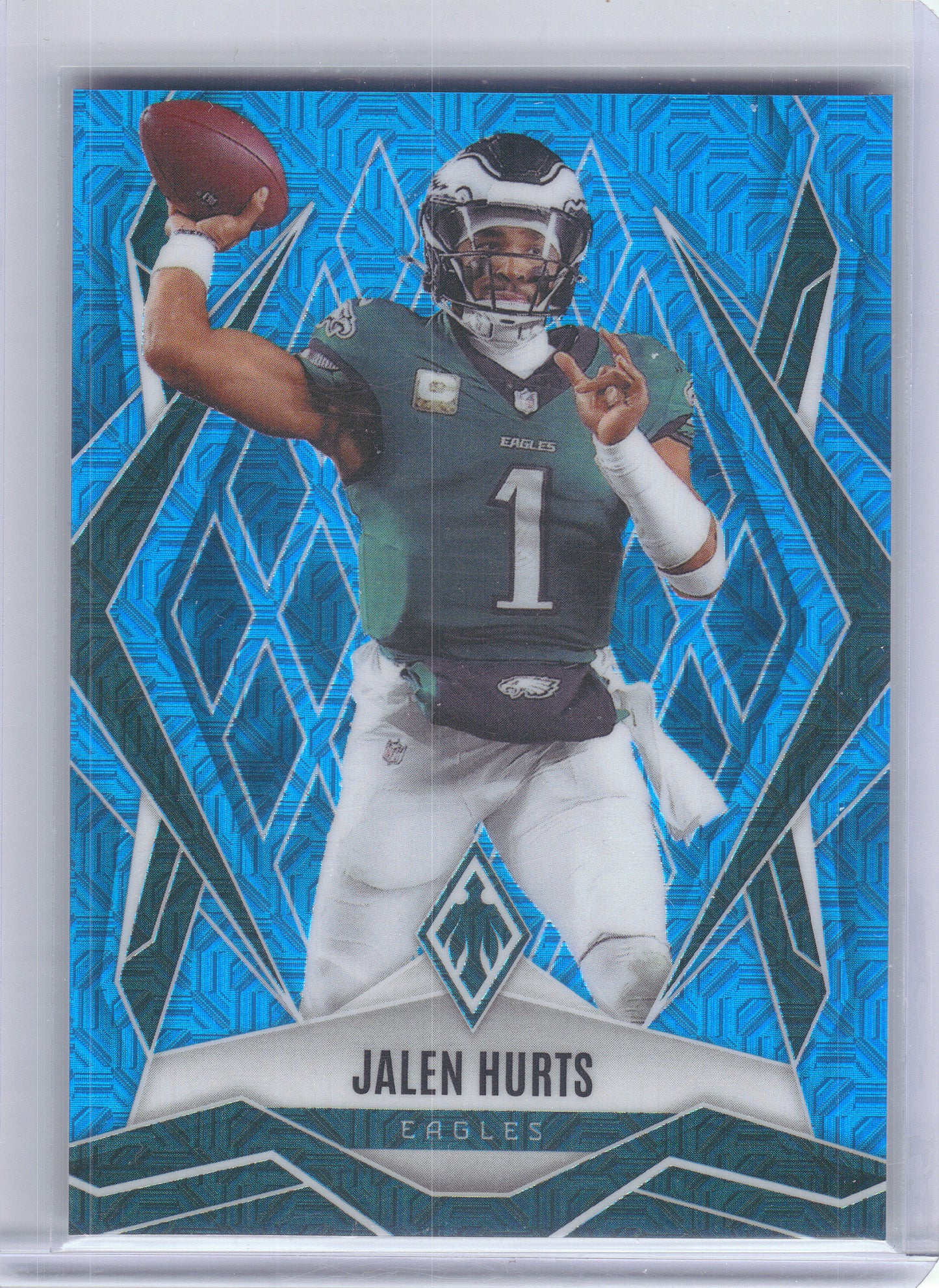2025 Panini Phoenix #95 Jalen Hurts Light Blue Mojo Prizm #/85 Philadelphia Eagles SN