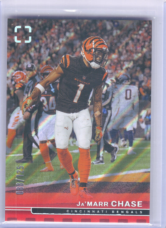 2025 Panini Photogenic #56 Ja'Marr Chase Red #/125 Cincinnati Bengals SN