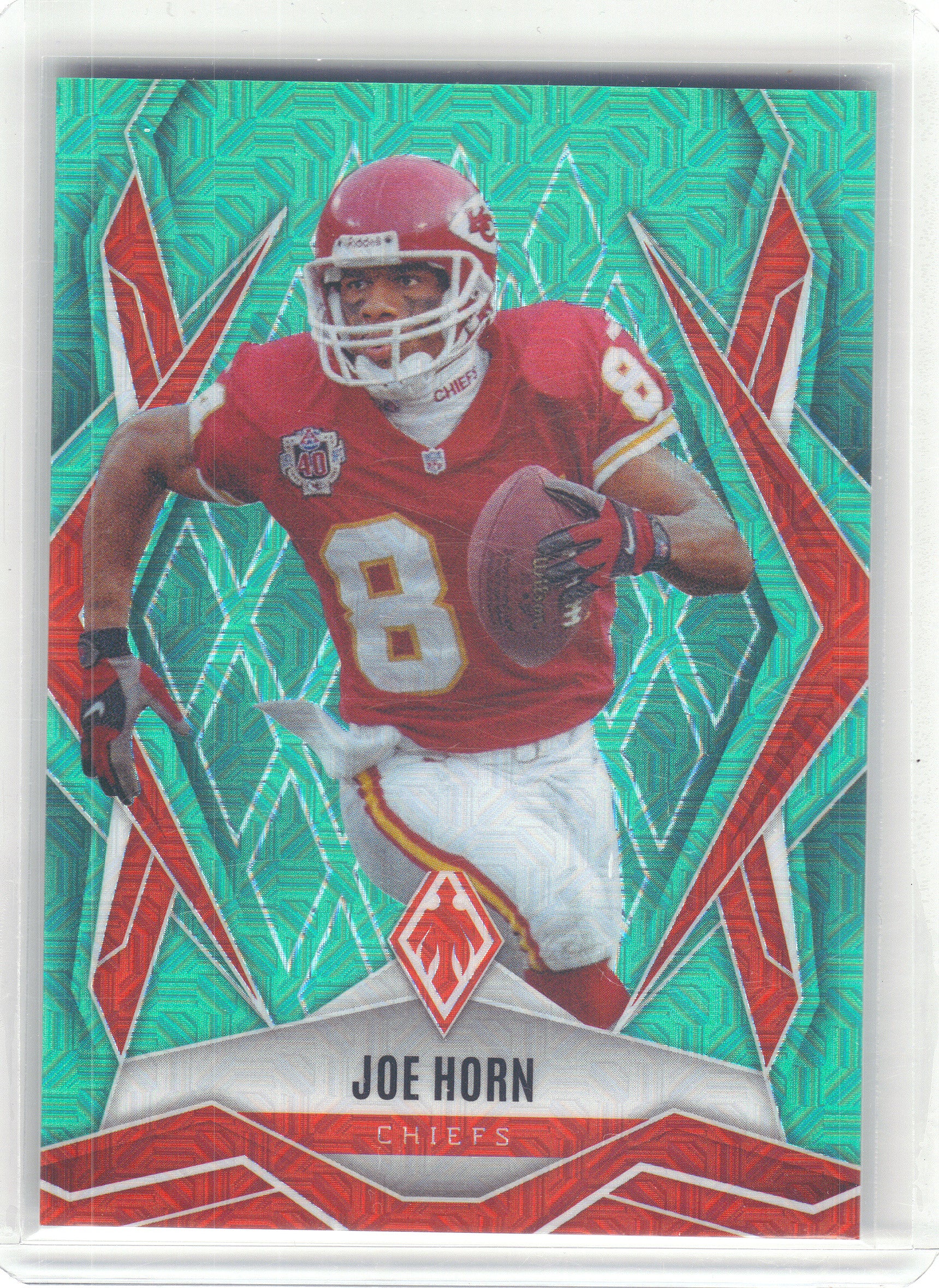2025 Panini Phoenix #130 Joe Horn Teal Mojo Prizm #/50 Kansas City Chiefs SN
