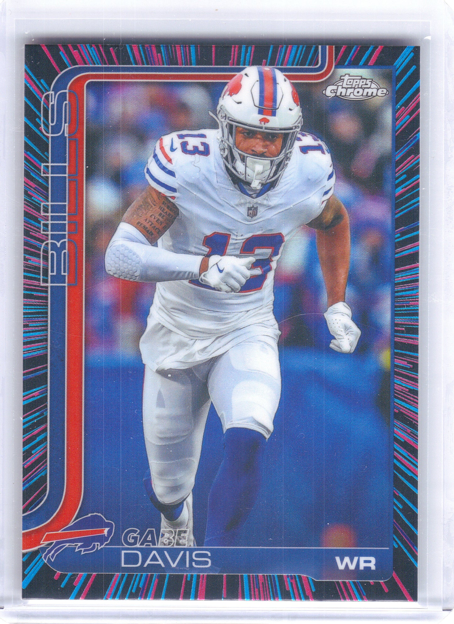 2025 Topps Chrome #142 Gabe Davis Neon Pulse Refractor Buffalo Bills