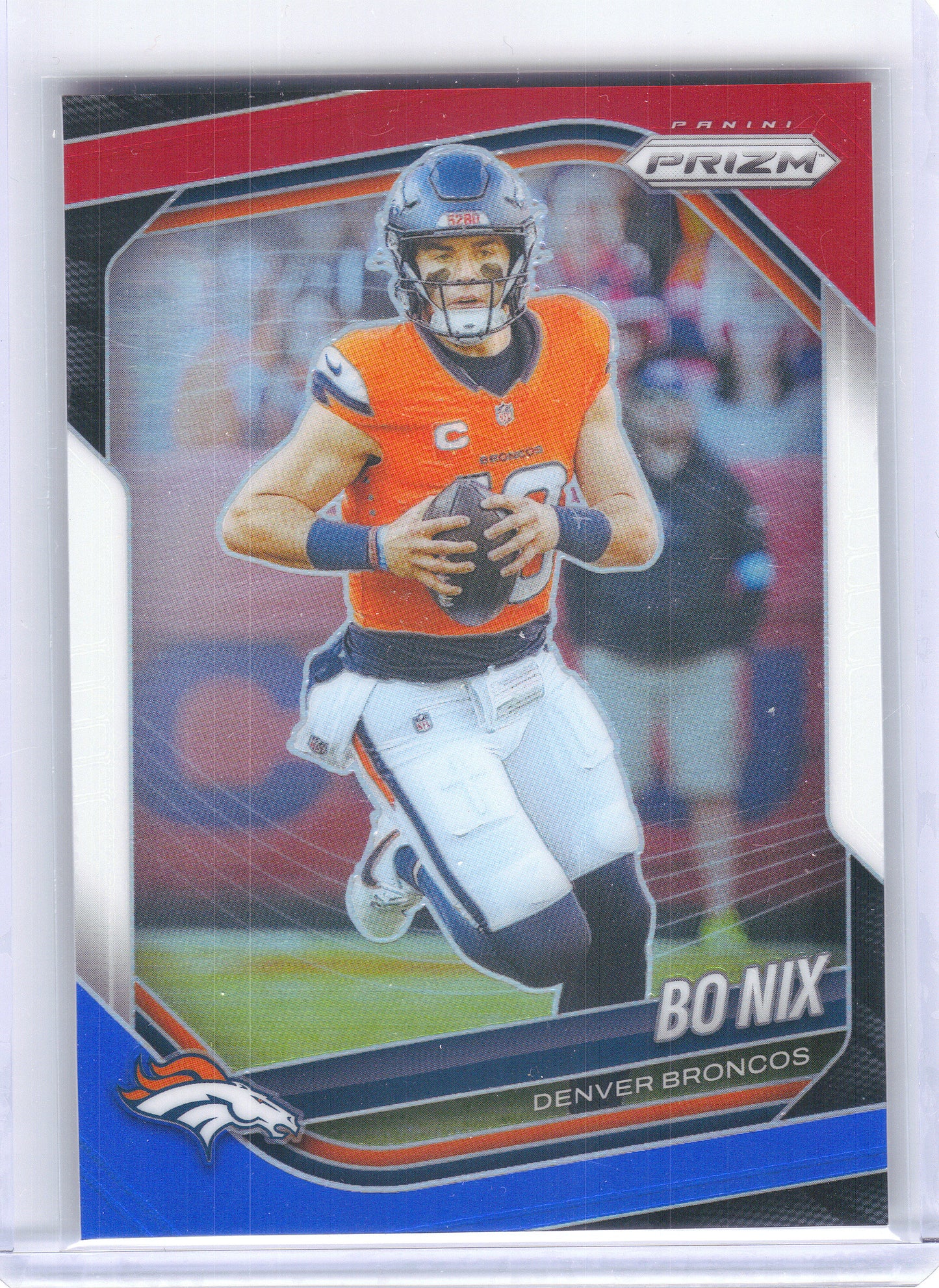 2025 Panini Prizm #142 Bo Nix Red White and Blue Denver Broncos