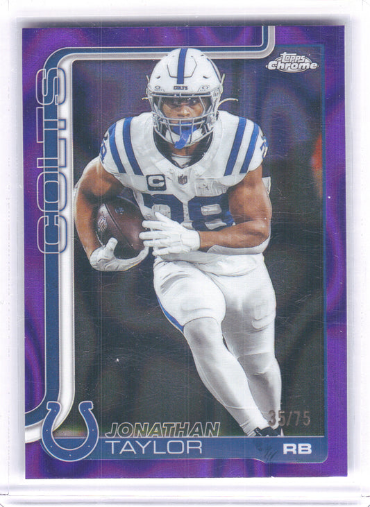2025 Topps Chrome #130 Jonathan Taylor Purple Refractor #/75 Indianapolis Colts SN