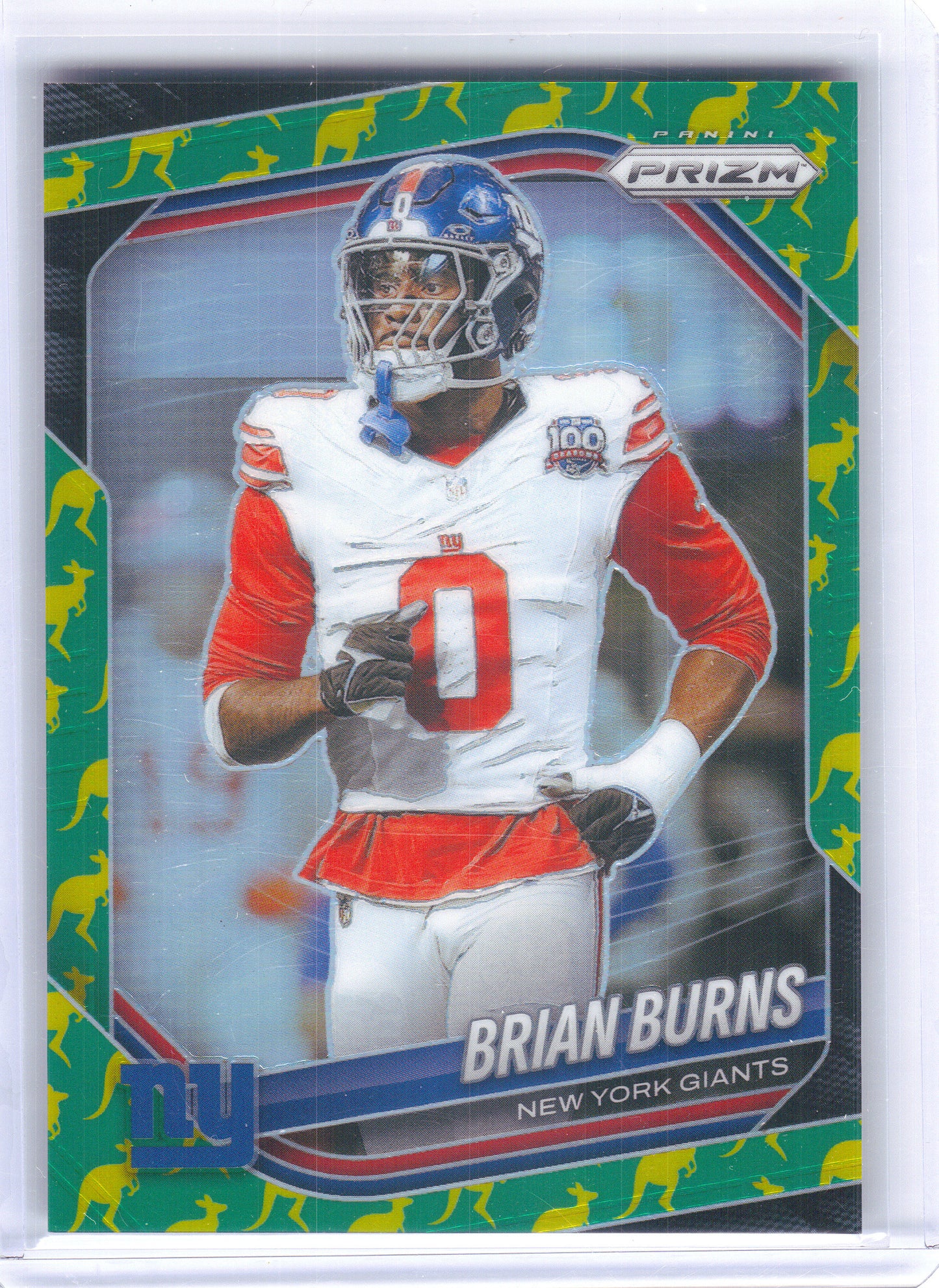 2025 Panini Prizm #147 Brian Burns Kangaroo #/61 New York Giants SN