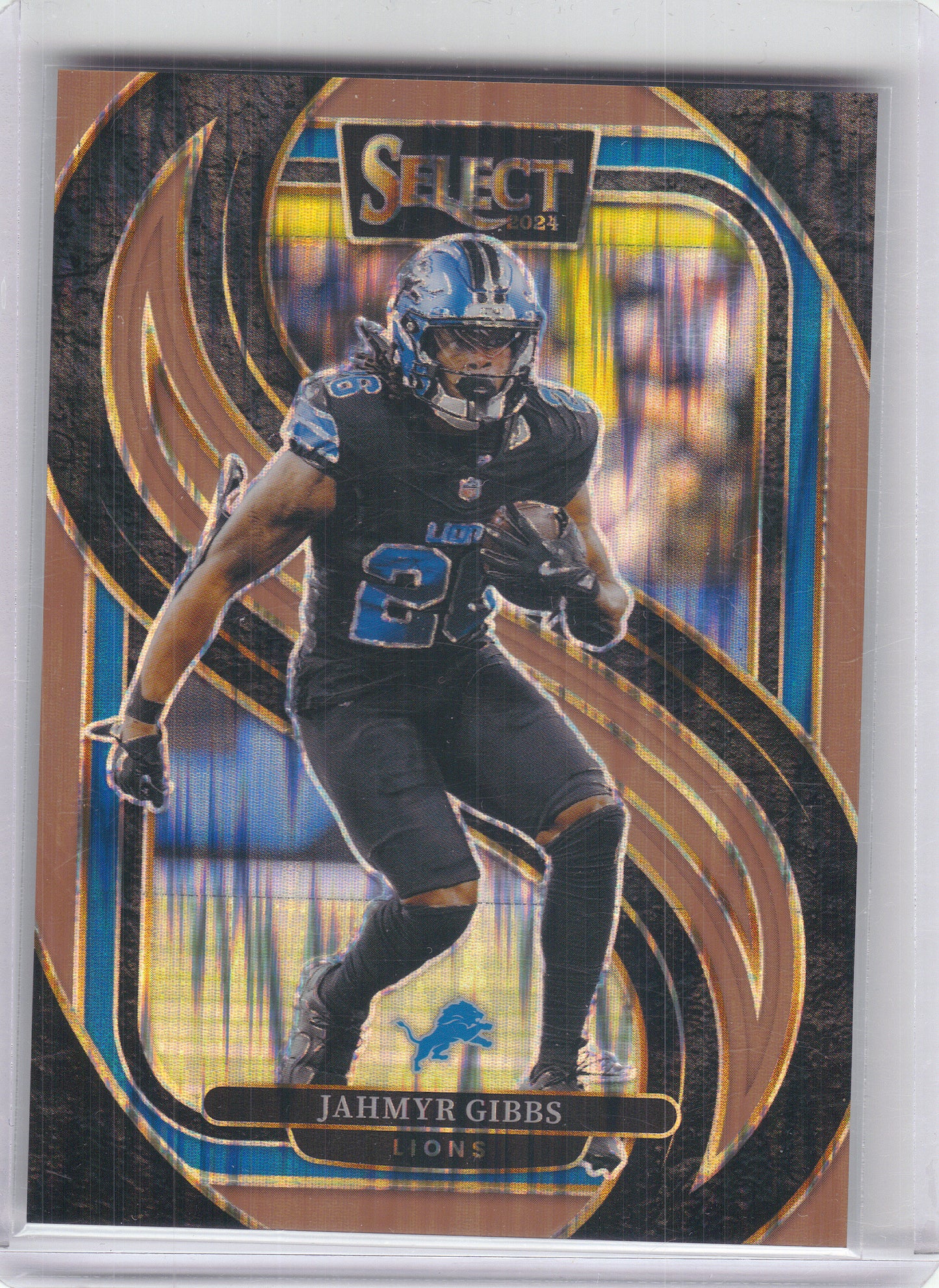 2024 Panini Select #163 Jahmyr Gibbs Copper Prizm Shock #/299 Detroit Lions SN