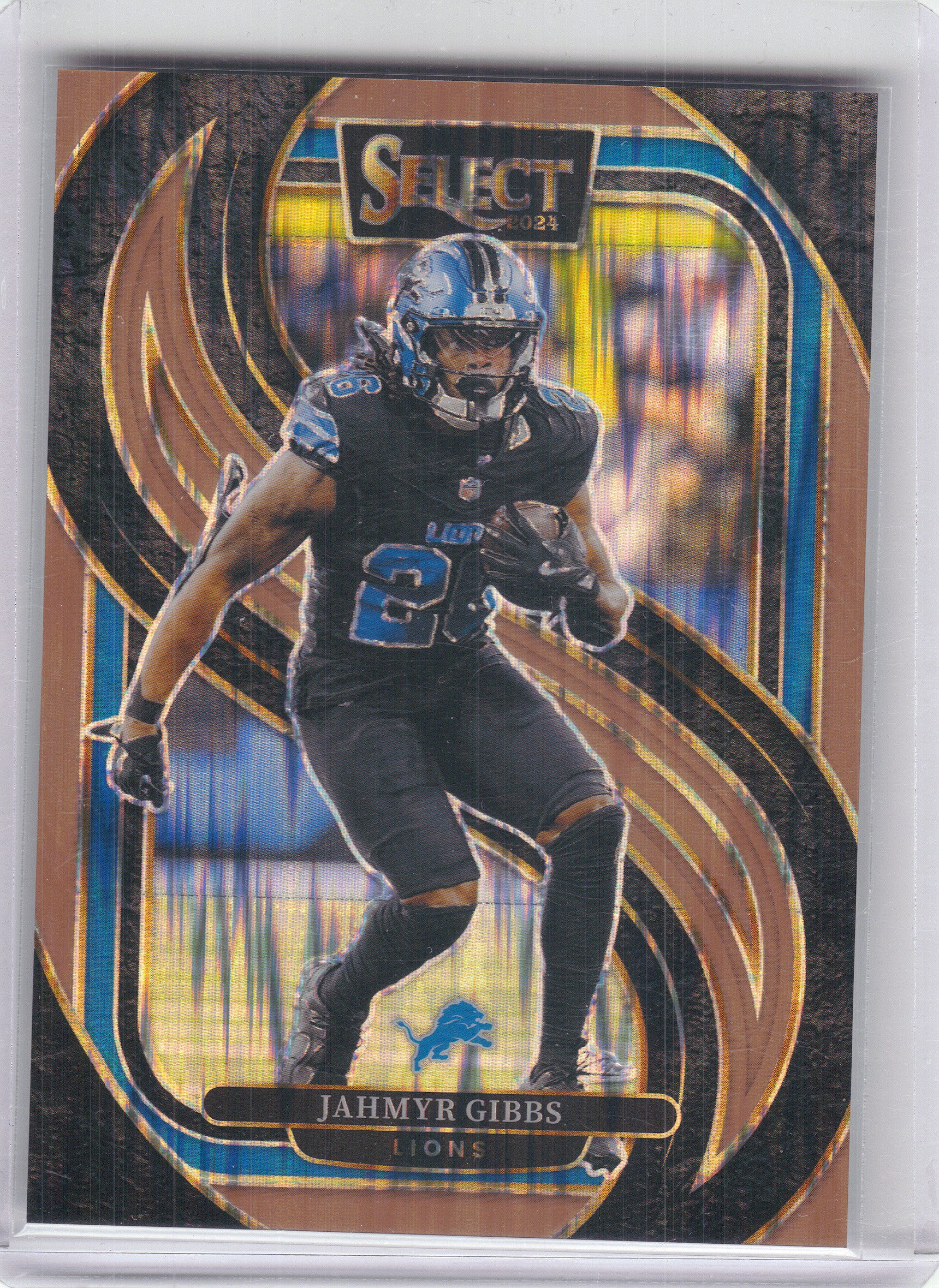 2024 Panini Select #163 Jahmyr Gibbs Copper Prizm Shock #/299 Detroit Lions SN