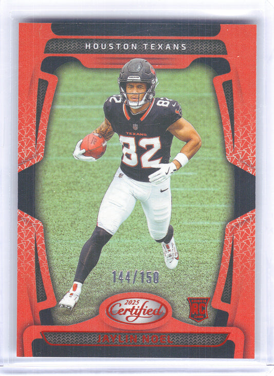 2025 Panini Certified #180 Jaylin Noel Mirror Orange #/150 Houston Texans SN,RC