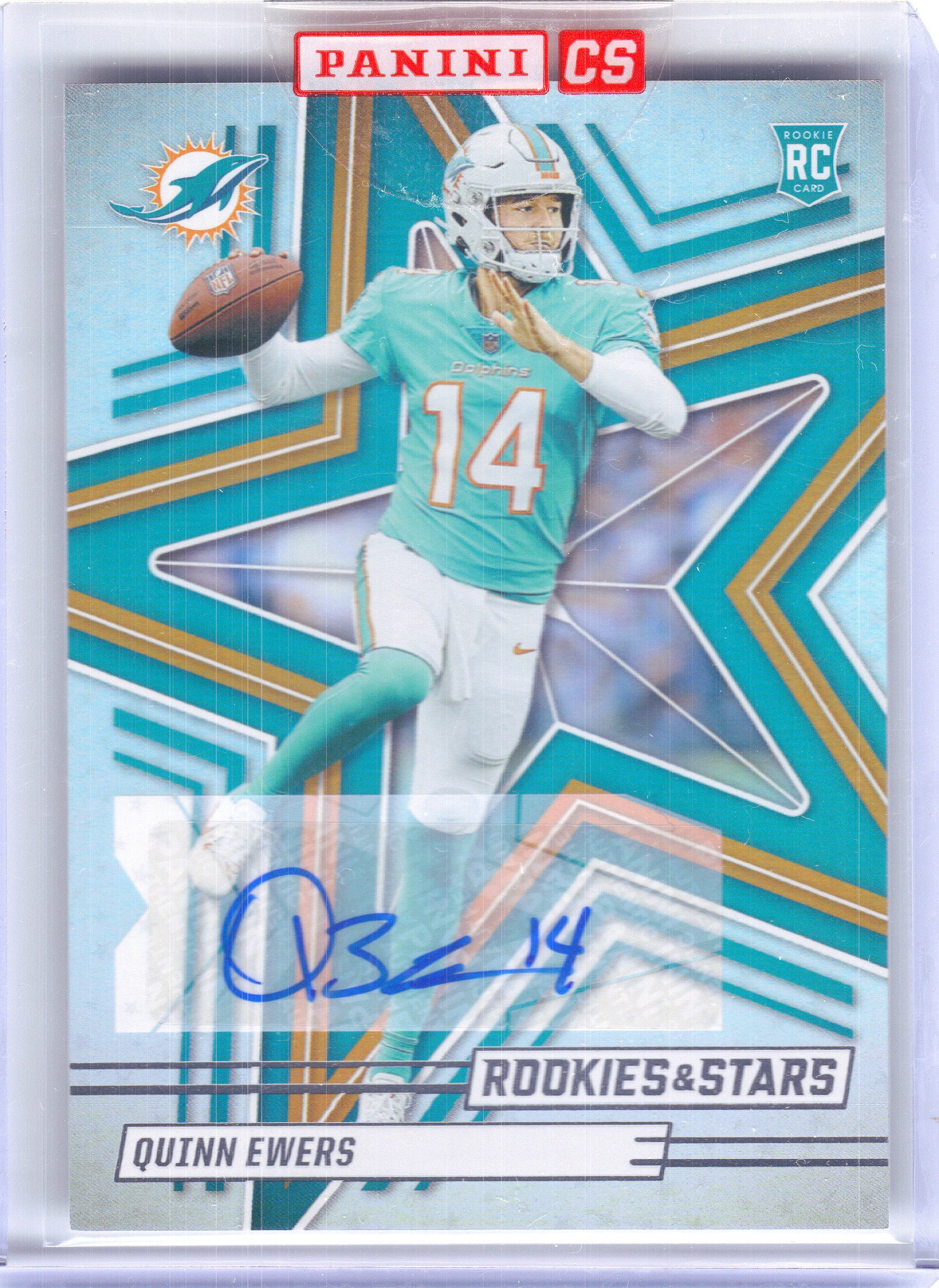 2025 Panini Rookies & Stars #170 Quinn Ewers Rookie Signatures Miami Dolphins RC,AU