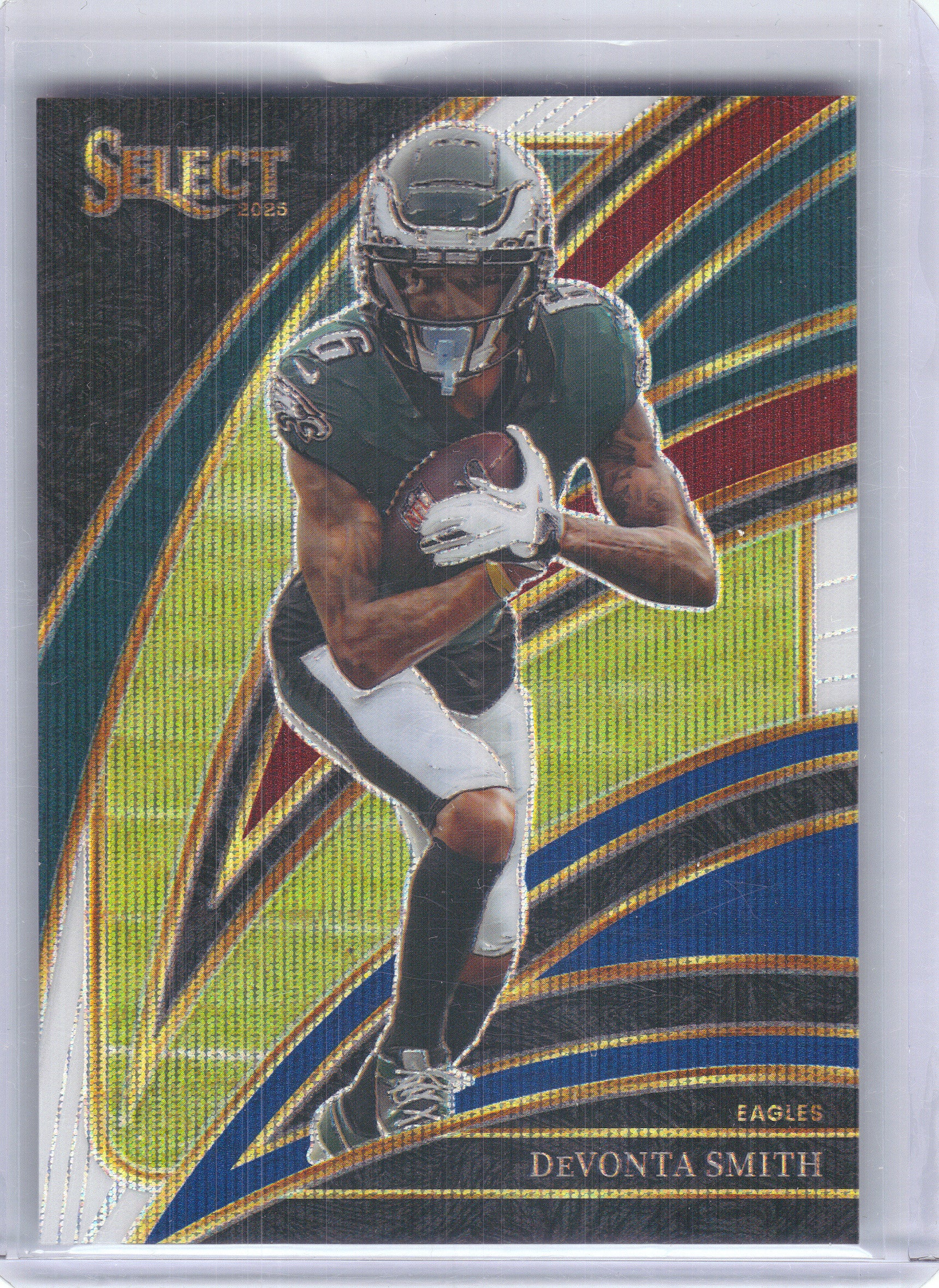 2025 Panini Select #290 DeVonta Smith Tri-Color Prizm #/249 Philadelphia Eagles SN