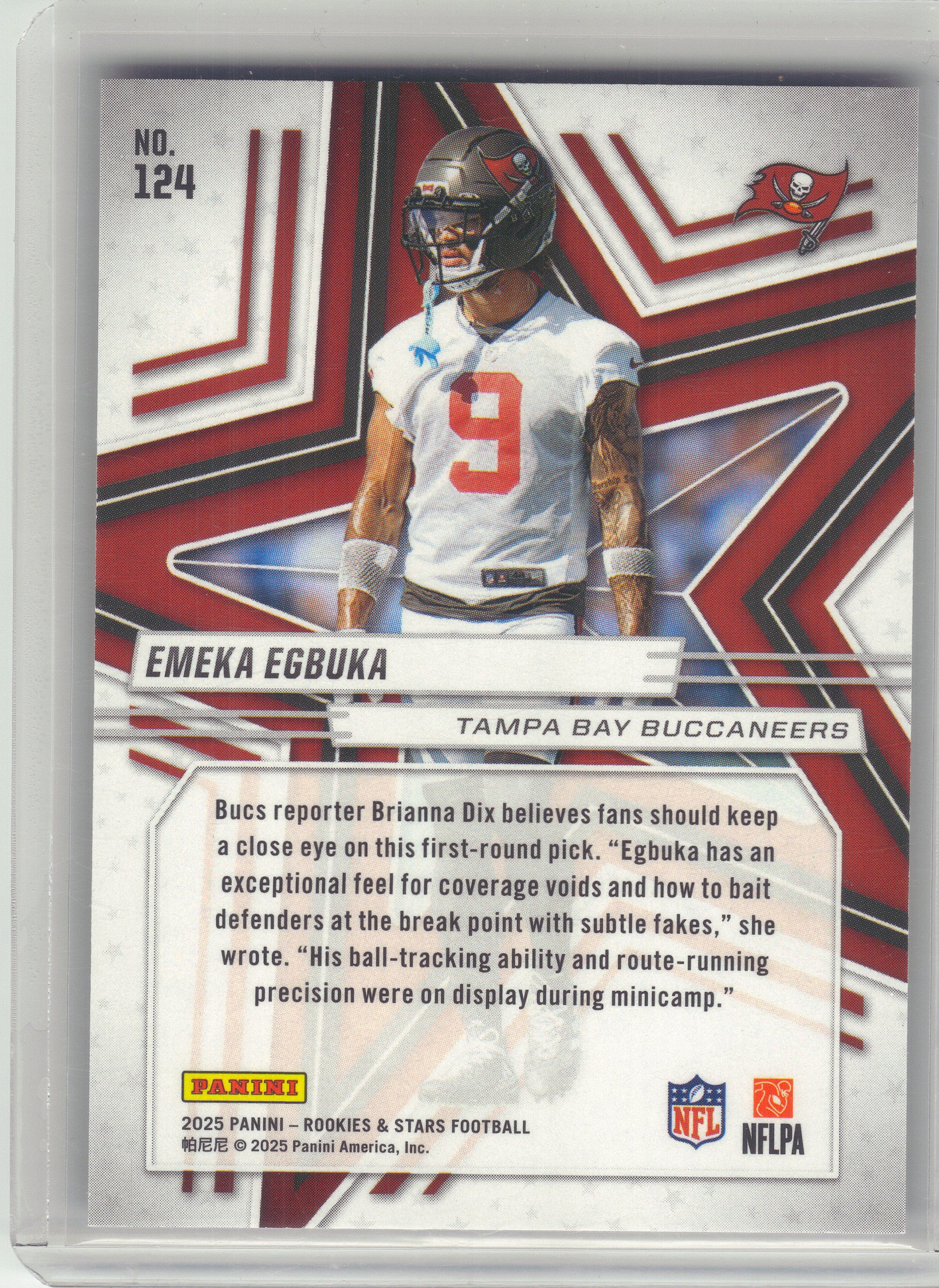 2025 Panini Rookies & Stars #124 Emeka Egbuka Purple #/999 Tampa Bay Buccaneers SN,RC