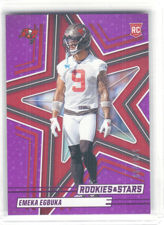 2025 Panini Rookies & Stars #124 Emeka Egbuka Purple #/999 Tampa Bay Buccaneers SN,RC