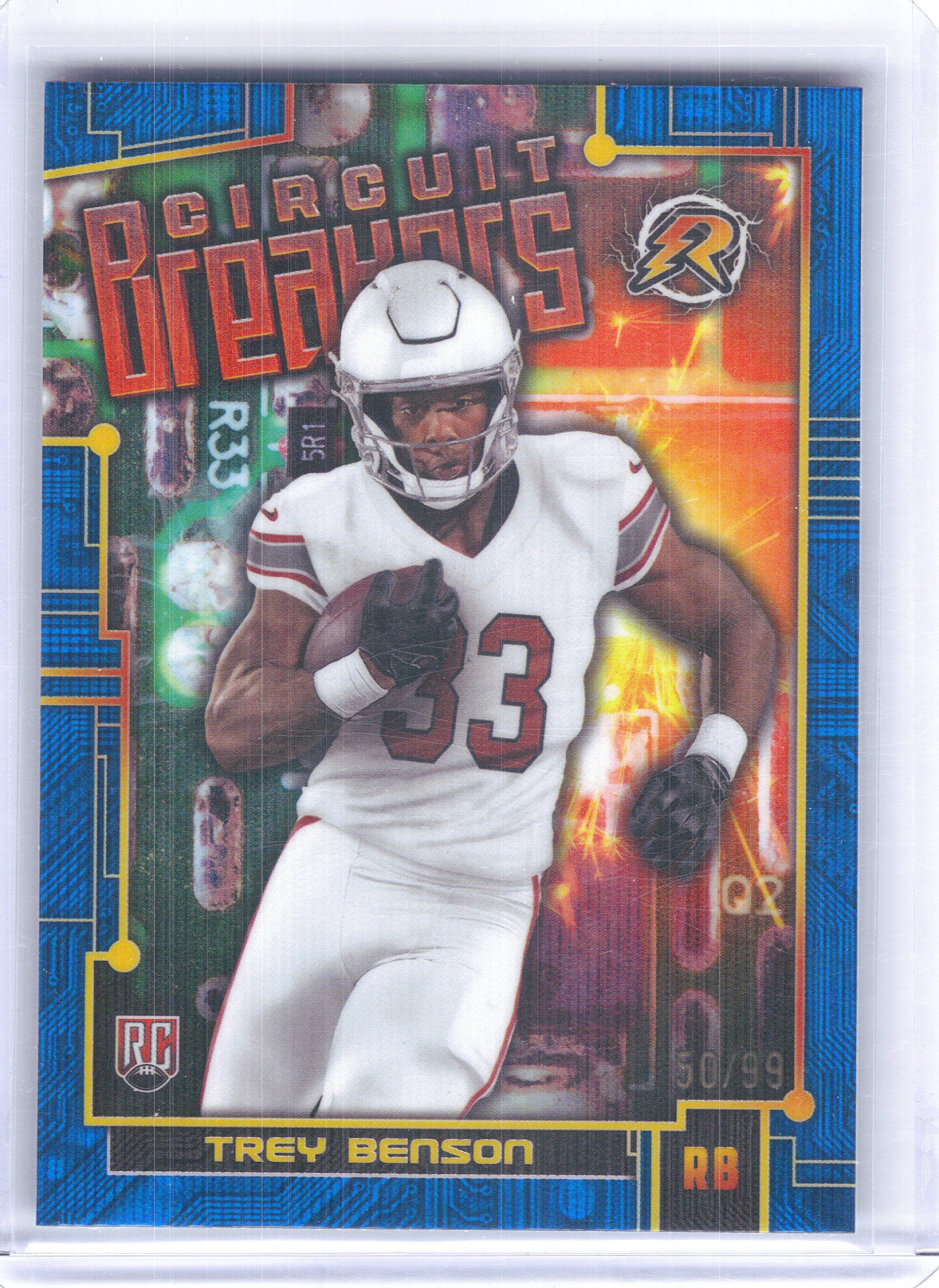 2024 Topps Resurgence #CB-11 Trey Benson Circuit Breakers Blue Surge #/99 Arizona Cardinals SN